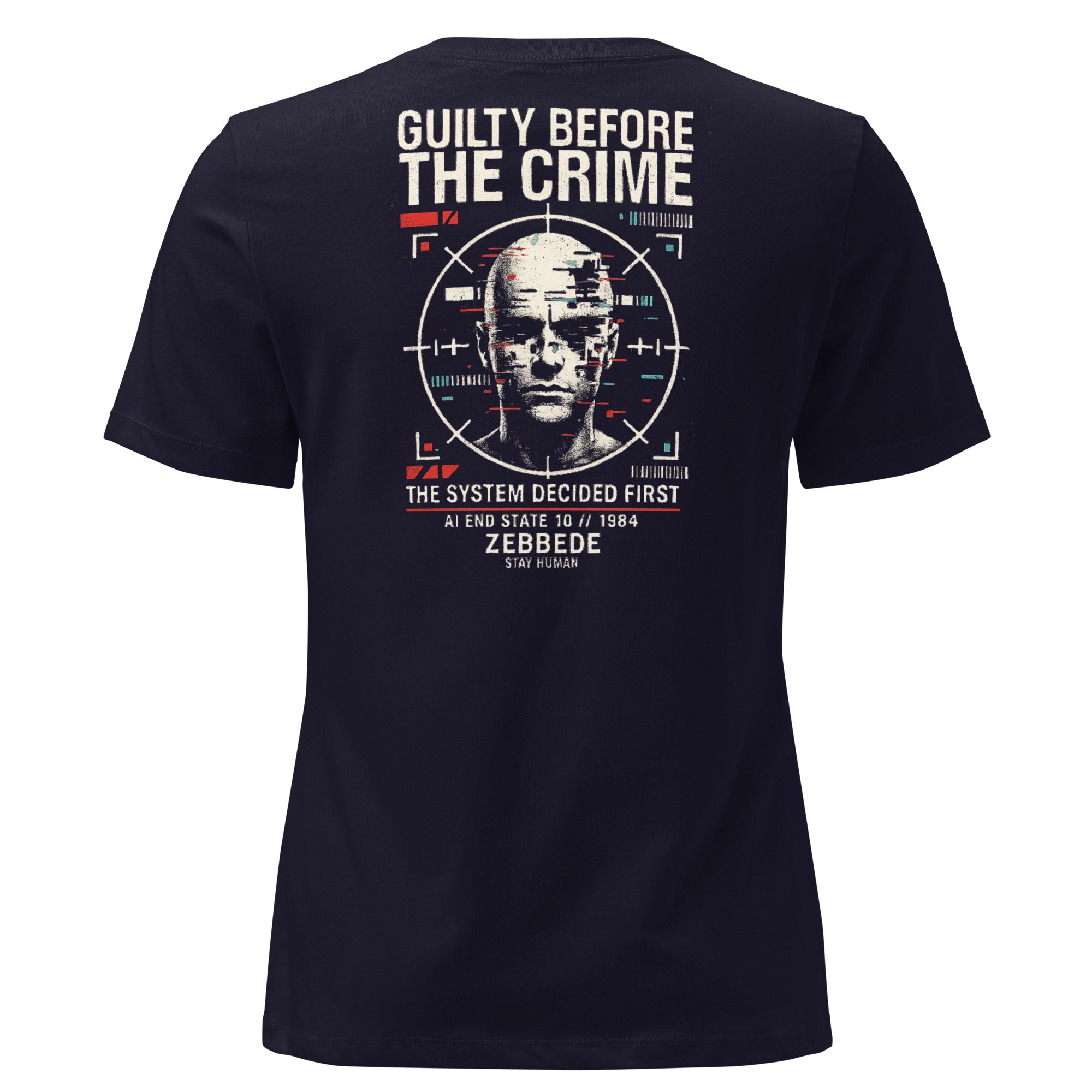 Guilty Before the Crime Women's Relaxed T-Shirt product mockup