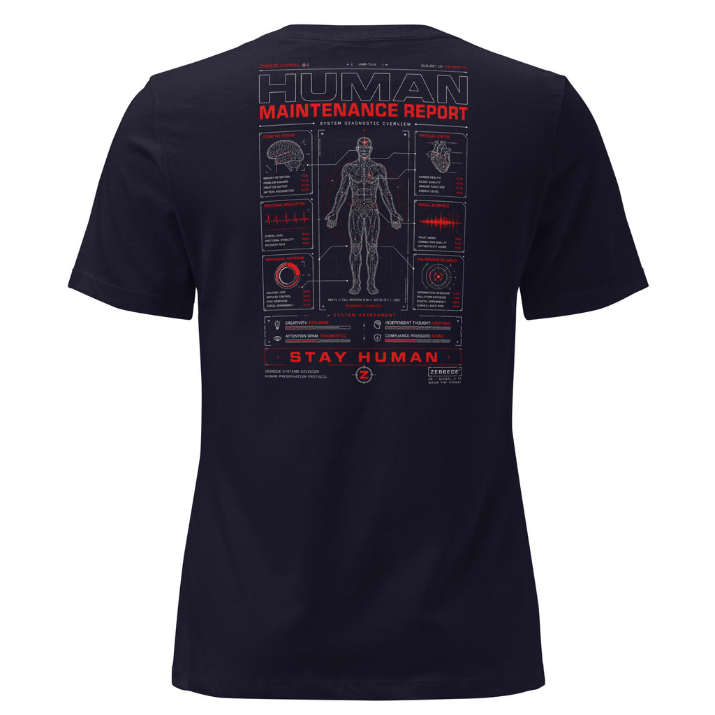 Human Maintenance Report Women's Relaxed T-Shirt product mockup