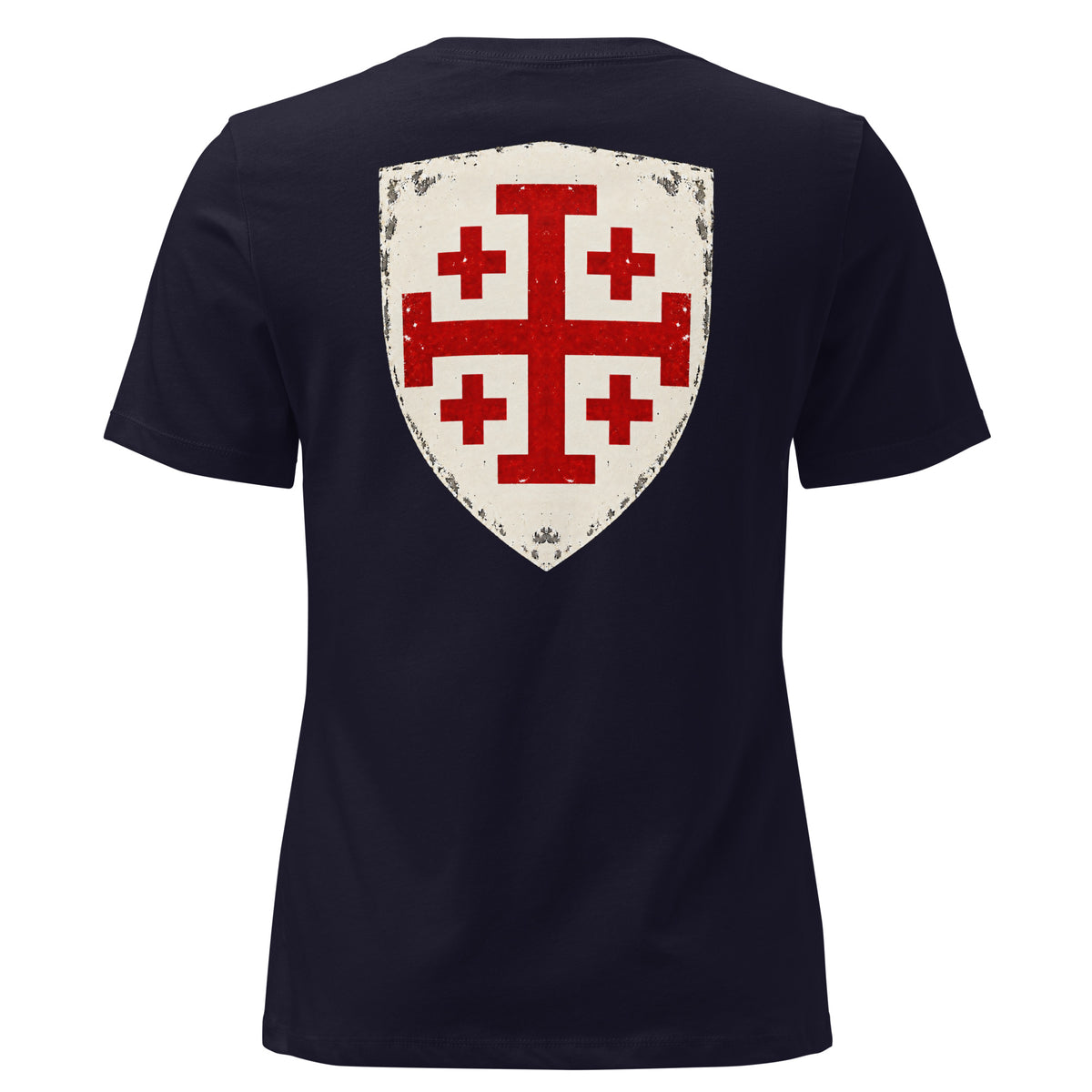 ZEBBEDE Crusade Shield women's relaxed T-shirt with large distressed shield back print