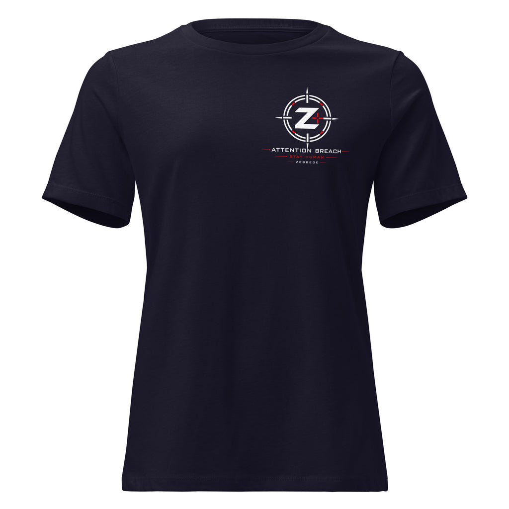 Attention Breach Women's Relaxed T-Shirt product mockup